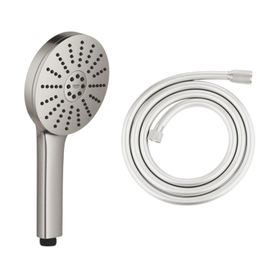 Grohe Vitalio Joy Handdoucheset - rond - 3 straalsoorten - silverflex doucheslang - 175cm - Brushed Supersteel (RVS)