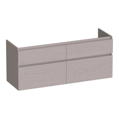 BRAUER Delight wastafelonderkast - 120x46x60cm - 4 softclose lades - greeploos - 2 sifon uitsparingen - Timber Greige