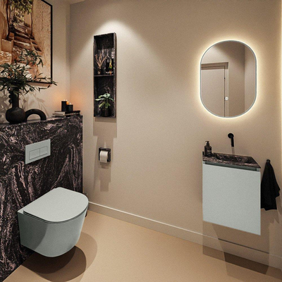 MONDIAZ TURE-DLUX 40cm toiletmeubel Greey. EDEN wastafel Lava positie rechts. Zonder kraangat.