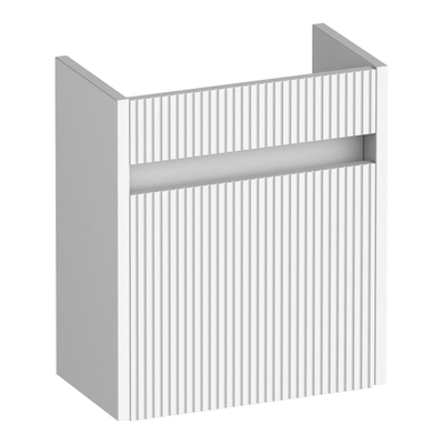 BRAUER Adore Wavy meuble sous-lavabo pour fontaine - 40x45x22cm - avec 1 porte sans poignée ouverture à gauche blanc mat