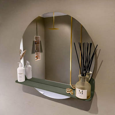 Mondiaz SPOT spiegel – Ø70 cm – met planchet – Army (groen)