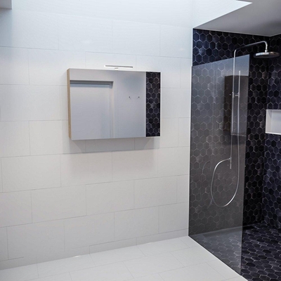 Mondiaz CUBB Armoire de toilette - 100x70cm - 2 portes - Washed Oak (Bois)