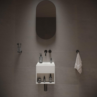 Ideavit Solidbliss Lavabo standard Rectangulaire 30x30x28cm sans trou pour robinet Solid surface Blanc mat