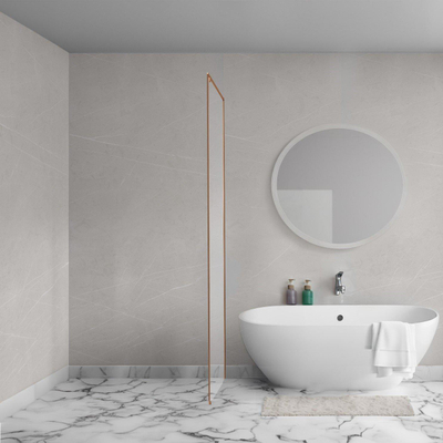 Aqua Vista Oria Cuadra paroi latérale - 100x200cm - avec kit de montage - pour cabine de douche - Cuivre brossé