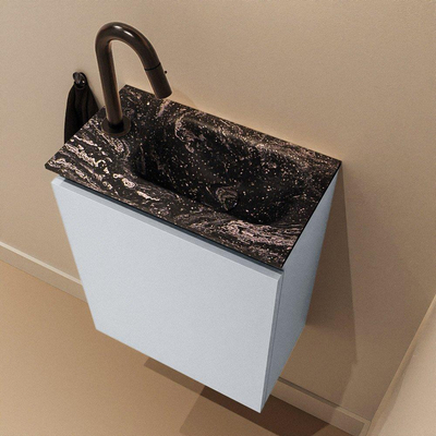 MONDIAZ TURE-DLUX 40cm toiletmeubel Clay. EDEN wastafel Lava positie rechts. Met 1 kraangat.