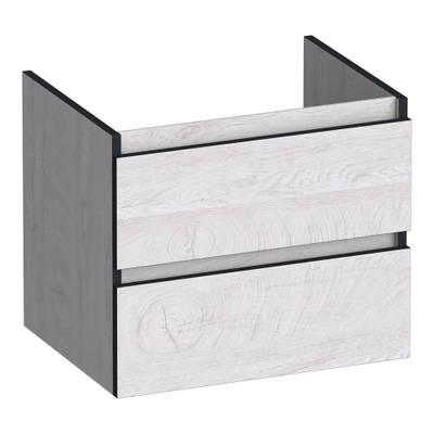 BRAUER Joy Edge meuble sous-lavabo 60 2 tiroirs softclose - sans poignée - 1 découpe pour siphon - Forest Seashell