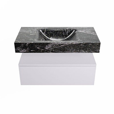 MONDIAZ ALAN - DLUX Badkamermeubelset - 90cm - onderkast - Cale - 1 lade - vrijhangende wastafel - wasbak midden - 0 kraangaten - Lava