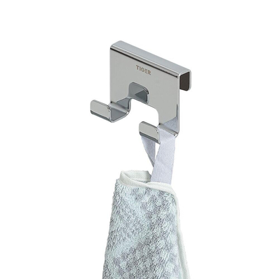 Tiger Caddy Handdoekhaak - voor glaswand - 6-8mm - Chroom