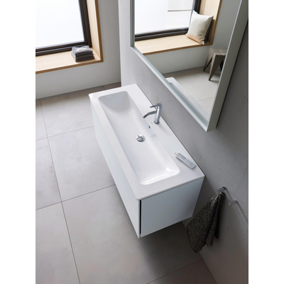 Meuble lavabo Duravit ME par Starck 1 trou de robinet avec trop-plein 123x49cm blanc