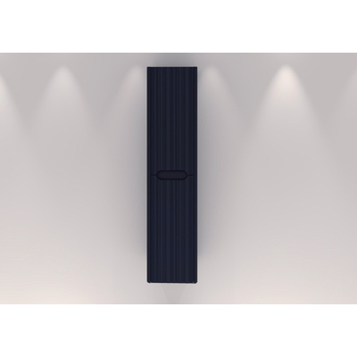 H&R badmeubelen Juice Hoge Kast - 40x35x170cm - met ronde hoeken - 3D-front - 2 deuren - rechtsdraaiend - blue oak