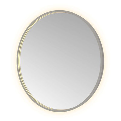 Hotbath &MORE Spiegel Round - diameter 80cm - direct en indirect LED - spiegelverwarming - dimbaar - met afstandsbediening - PVD - geborsteld gunmetal antraciet