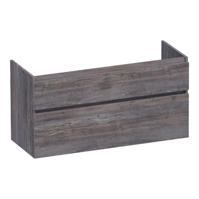 BRAUER Delight wastafelonderkast - 120x46x60cm - 2 softclose lades - greeploos - 1 sifon uitsparing - Driftwood