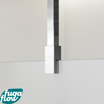 FugaFlow Eccelente Vetro Douche à l'italienne - 100x200cm - Verre dépoli - Bras plafond - Chrome