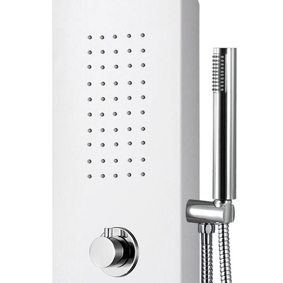 Aloni Panneau de douche - 160x46x20cm - douchette à main - jets de massage - bec verseur - blanc