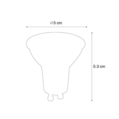 Luedd Lampe LED - lot de 2 - GU10 - 4W - 3000K - 310LM - à intensité réglable