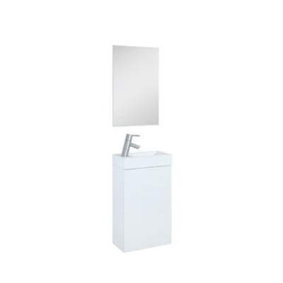 Plieger Senza meuble de salle de bain avec 1 porte avec miroir 40cm avec lavabo céramique réversible anthracite