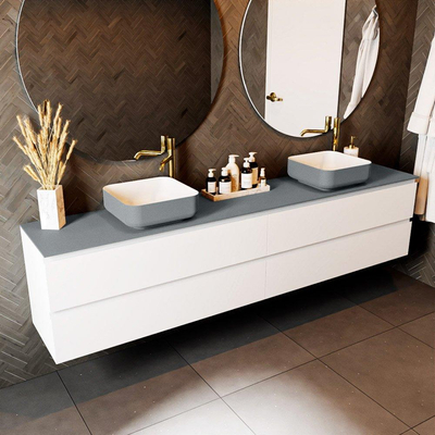 Mondiaz TOP 30 Plan sous vasque - 220x30x0.9cm - compatible comme plan de meuble - solid surface - Plata
