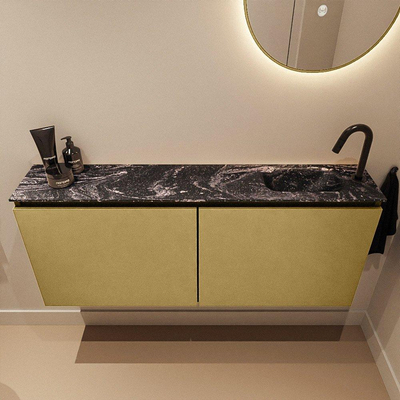 MONDIAZ TURE-DLUX 120cm toiletmeubel Oro. EDEN wastafel Lava positie rechts. Met 1 kraangat.
