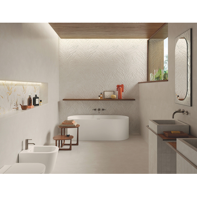 ÉCHANTILLON Terravito Elzino Carrelage murale - 50x120cm - rectifié - Aspect pierre naturelle - White mat (blanc)