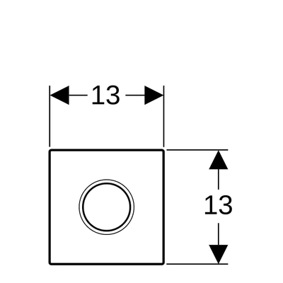 Geberit Type01 urinioir bedieningsplaat - batterij - rond - Gitzwart RAL - 9005 - zwart