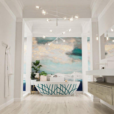 MONDIAZ HOLM DESIGN Baignoire autoportante - 180x85cm - Smag / Talc