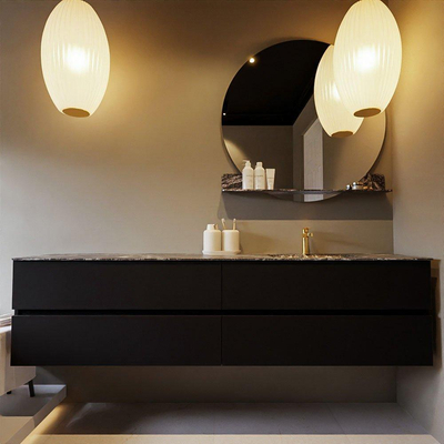 Mondiaz VICA-DLUX ensemble de meuble de salle de bain - 200cm - meuble sous-vasque urbain - 4 tiroirs - lavabo encastré cloud droite - 1 trou de robinet - version haute de 60cm - lave