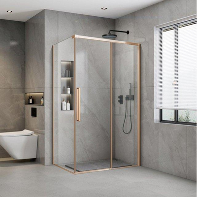 Aqua Vista Lokla paroi latérale - 30x200cm - incl. kit de montage - pour cabine de douche - cuivre brossé