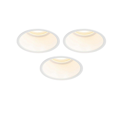 QAZQA Dept spot encastré - set de 3 - 8,8x8,8x9,2cm - dimmable - IP44 - blanc mat