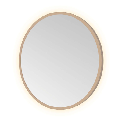 Hotbath &MORE Spiegel in aluminium frame / round - diameter 40cm - inclusief indirect LED - color changing - dimbaar - dottless - met afstandsbediening - PVD - geborsteld koper