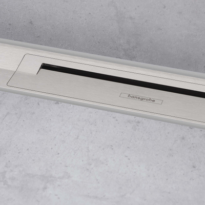 Hansgrohe RainDrain Flex Douchegoot - 90cm - inkortbaar - wandmontage - brushed stainless steel