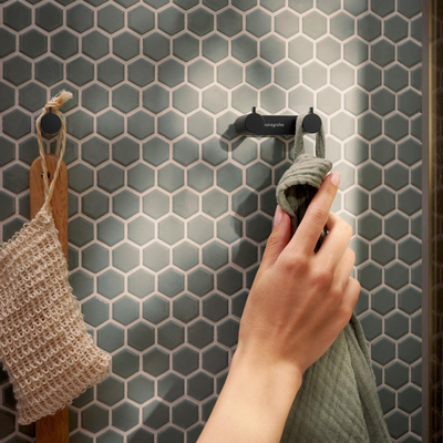 Hansgrohe AddStoris S dubbele haak mat zwart