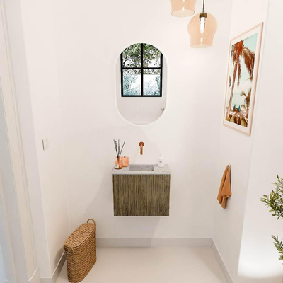 Mondiaz JOYA-DLUX 50cm toiletmeubel - kleur Dusk - Wastafel FAYE positie Midden Zonder kraangat kleur Glace.