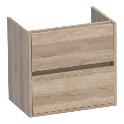 BRAUER Adore meuble sous lavabo peu profond - 60x39x55cm - 2 tiroirs softclose - sans poignée - 1 découpe pour le siphon - Sunlit