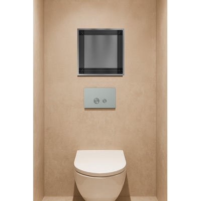Hotbath &MORE Inbouwbox of inbouwnis - 30x30x10 - frameless + LED - PVD - geborsteld gunmetal (antraciet)