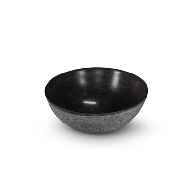 Looox Stone opzetkom low rond 42cm zwart