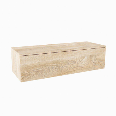 MODULE SMALL sous lavabo MONDIAZ ALAN - 110x41x30cm - 1 tiroir - push to open - Mélamine - Chêne blanchi mat