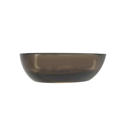 Riho Oviedo waskom - 41x41x13cm - solid surface - semi transparant - frosted umber
