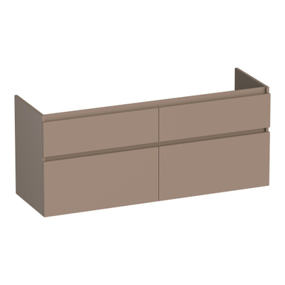 BRAUER Delight wastafelonderkast - 120x46x60cm - 4 softclose lades - greeploos - 2 sifon uitsparingen - mat mokka