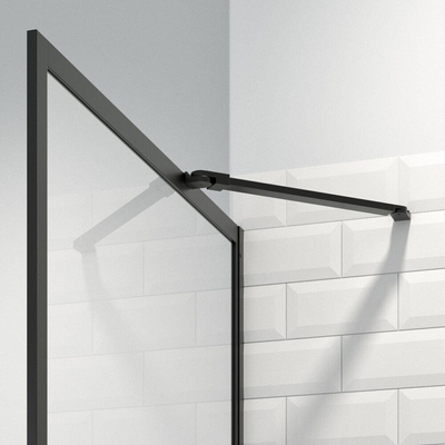 Sealskin Contour paroi de douche à l'italienne type A3 88 cm de large, 200 cm de haut, noir, verre de sécurité transparent 6 mm