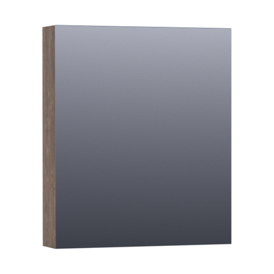 BRAUER Impress Deluxe Armoire de toilette 59x70x15cm éclairage intégré rectangulaire 1 portes pivotantes MFC Grove