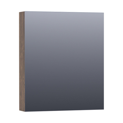 Saniclass Dual Spiegelkast - 60x70x15cm - 1 linksdraaiende spiegeldeur - MFC - burned bark
