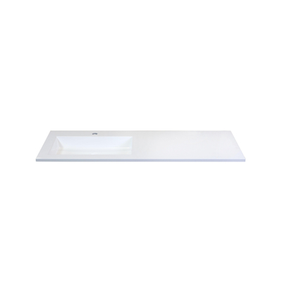 HR Badmeubelen Thin lavabo pierre artificielle 120,5x2x45,5cm cuve GA blanc mat 1tr