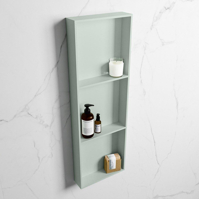 Mondiaz Easy nis 29.5x89.5x8cm voor Inbouw/opbouw 3 open vakken Solid surface Greey/Greey