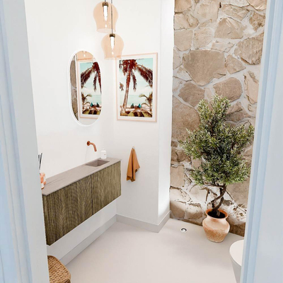 Mondiaz JOYA-DLUX 100cm toiletmeubel - kleur Dusk - Wastafel FAYE positie Rechts Zonder kraangat kleur Saba.