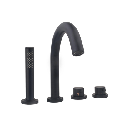Wiesbaden Caral Ensemble de finition thermostat de baignoire à 4 trous mat noir