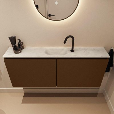 MONDIAZ TURE-DLUX Toiletmeubel - 120cm - Rust - EDEN - wastafel Opalo - positie midden - 1 kraangat