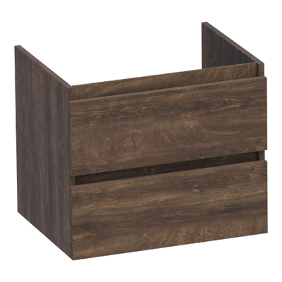 BRAUER Joy Ensemble de meuble - 60x55x46cm - 2 tiroirs - sans poignée - fermeture douce - lavabo en marbre minéral - avec trou de robinet - blanc brillant - groovy