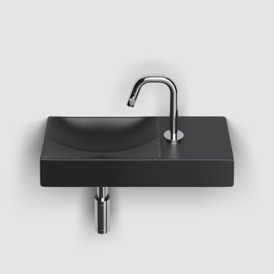 Clou Vale Lave-main 45cm avec trou pour robinet à droite Céramique Noir mat