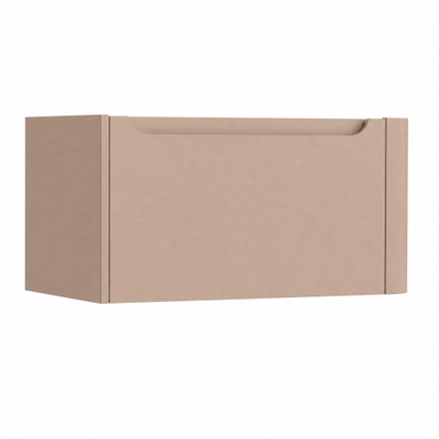 H&R Badmeubelen Juice Wastafelonderkast - 80x45x40cm - rechterhoek afgerond - 1 lade - geïntegreerde greep - peach