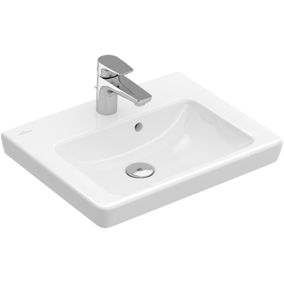 Villeroy & Boch Subway 2.0 lave-mains pour meuble 50x40cm - 1 trou de robinet avec trop-plein blanc